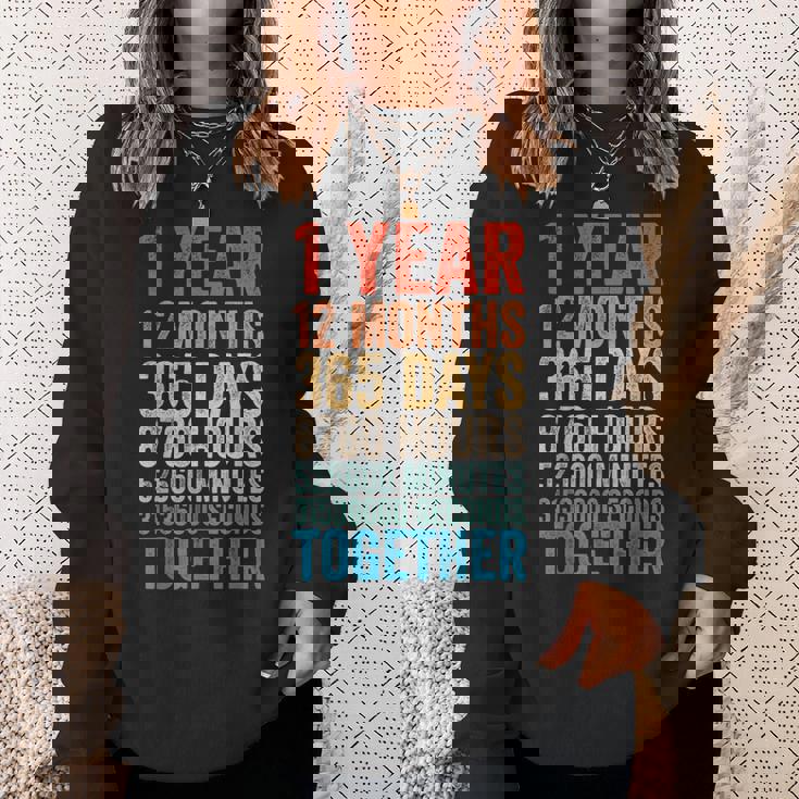 1年記念日 彼 彼女 カップル 1回目の結婚 スウェットシャツ 彼女への贈り物