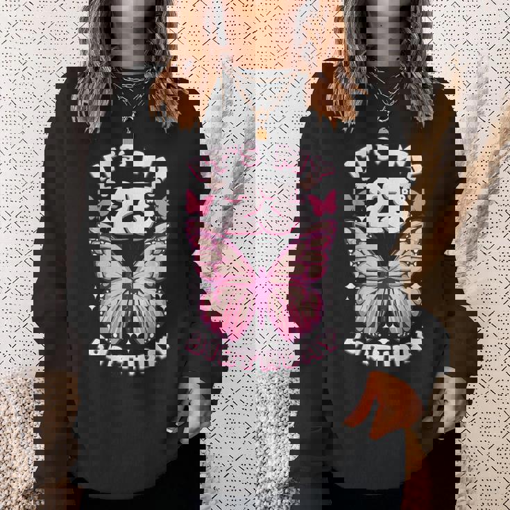 23歳の誕生日、少女23年、蝶と23の数字 スウェットシャツ 彼女への贈り物