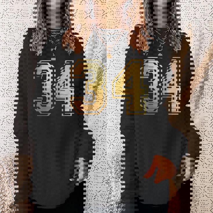 34 ナンバー34 チーム スポーツ グラフィック 代表チームのマッチング 長袖tシャツ スウェットシャツ 彼女への贈り物