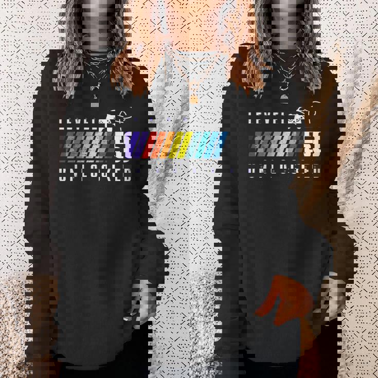 50歳の誕生日 ゲーマーボーイまたはゲーマーガール レベル50 アンロック スウェットシャツ 彼女への贈り物