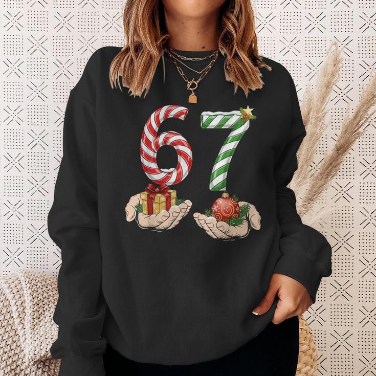 6 7 Meme 67 Christmas Pajamas Holiday Gen Alpha Slang Sweatshirt Gifts for Her