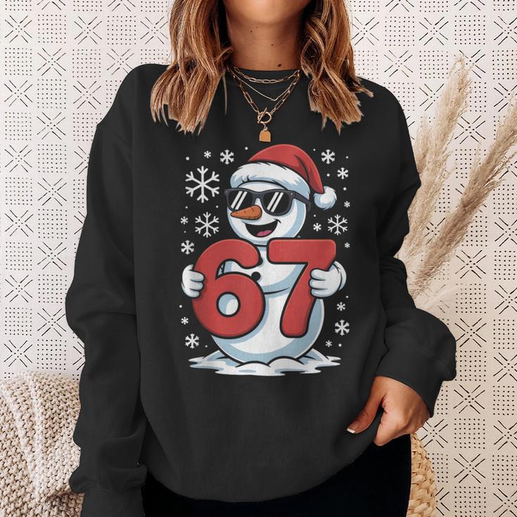 6 7 Snowman Christmas Pajamas 67 Meme Six Seven Bruh Sweatshirt Gifts for Her 6 7 Snowman Christmas Pajamas 67 Meme Six Seven Bruh Sweatshirt Gifts for Her