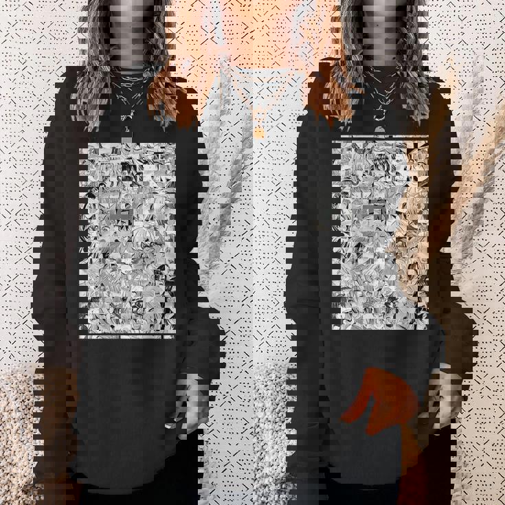 Ahegao オタクアニメ 垂れ下がるよだれアニメ Weeb Love スウェットシャツ 彼女への贈り物