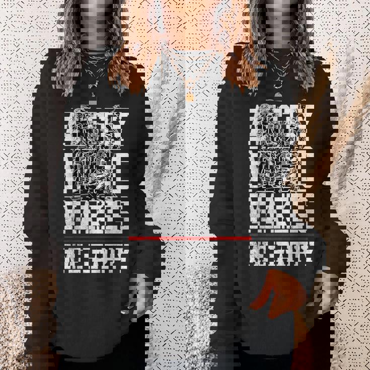 Angry Music Make Me Happy Heavy Metal Metalheads スウェットシャツ 彼女への贈り物