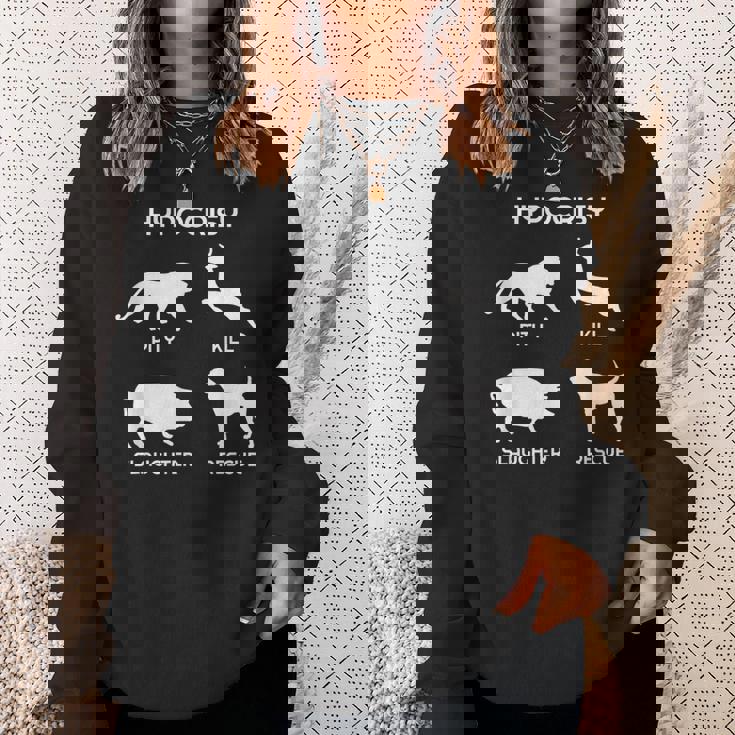 Animal Rights Hypocrisyegan スウェットシャツ 彼女への贈り物