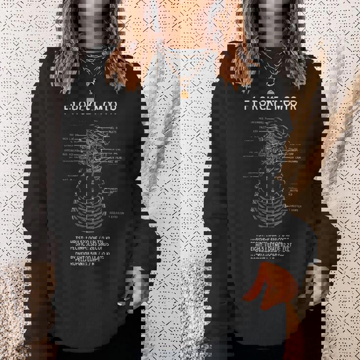 Apolloaturn F-1 スペースロケットエンジン ブルーポーズ スウェットシャツ 彼女への贈り物