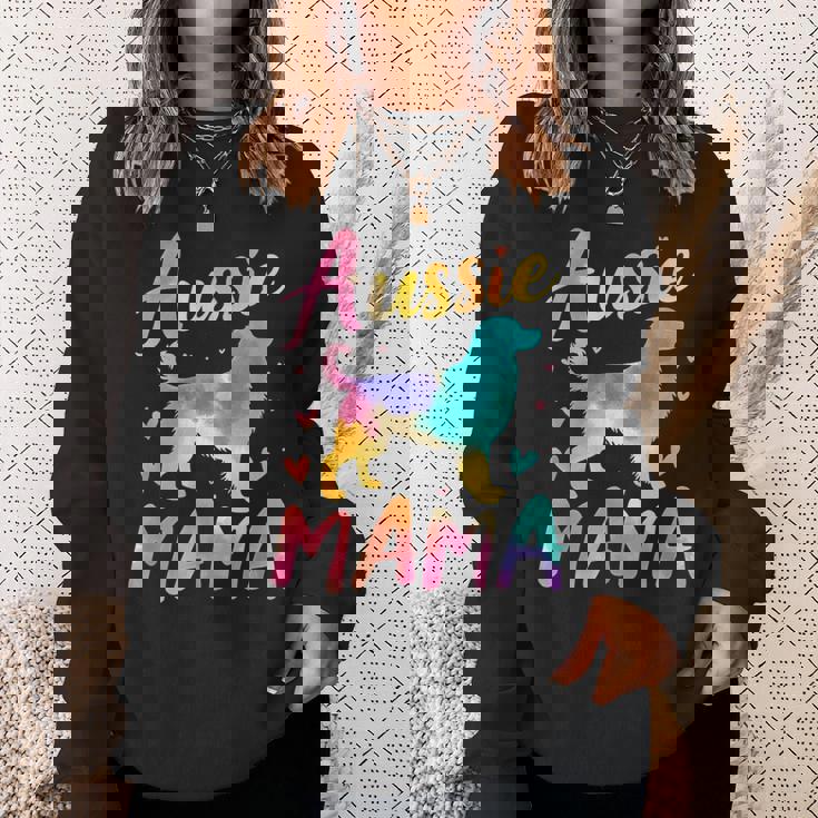 Australian Shepherd Mama Colorful Australian Shepherd Mom Sweatshirt Unisex Gifts for Her