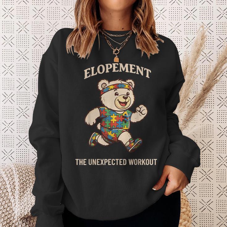 Autism Neurodiversity Bear Elopement The Unexpected Workout Sweatshirt Gifts for Her