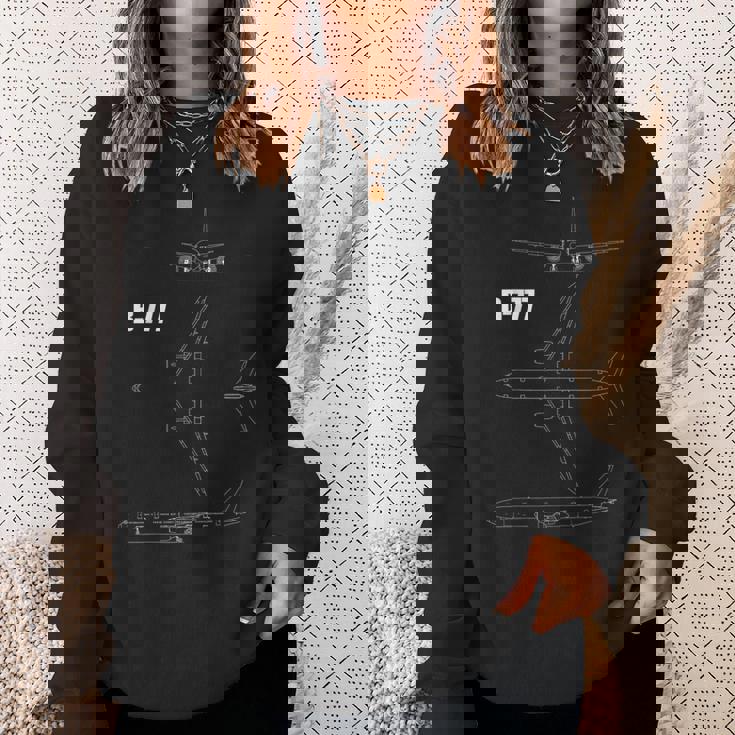 B-777 航空機設計図 スウェットシャツ 彼女への贈り物