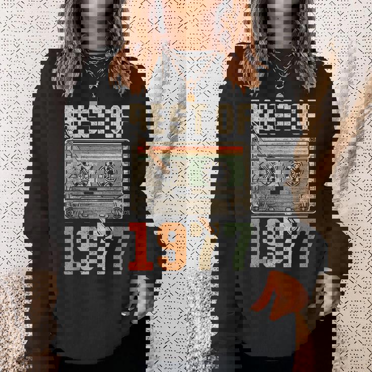 Best Of 1977 オールド・カセット 49歳の誕生日 レトロ スウェットシャツ 彼女への贈り物