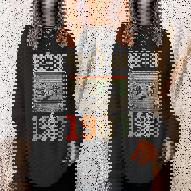 Best Of 1987 オールド・カセット 39歳の誕生日 レトロ スウェットシャツ 彼女への贈り物