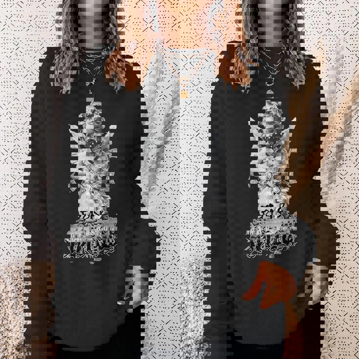 Born To Hustle タトゥーアート チカーノ・ギャングスター・エンジェル・パヤソ スウェットシャツ 彼女への贈り物