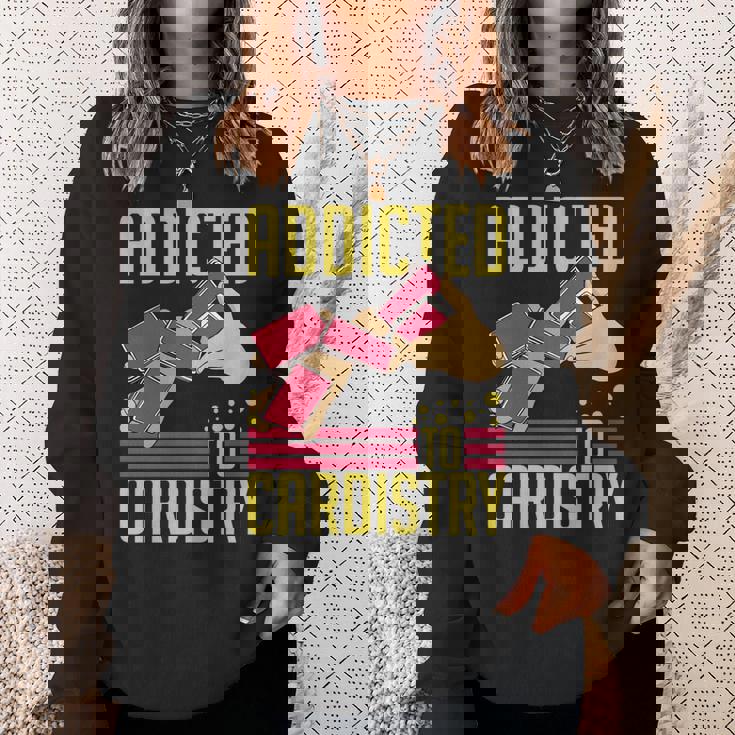 Cardistry マジック トランプ トレーニング トリック ストリートアーティスト 長袖tシャツ スウェットシャツ 彼女への贈り物