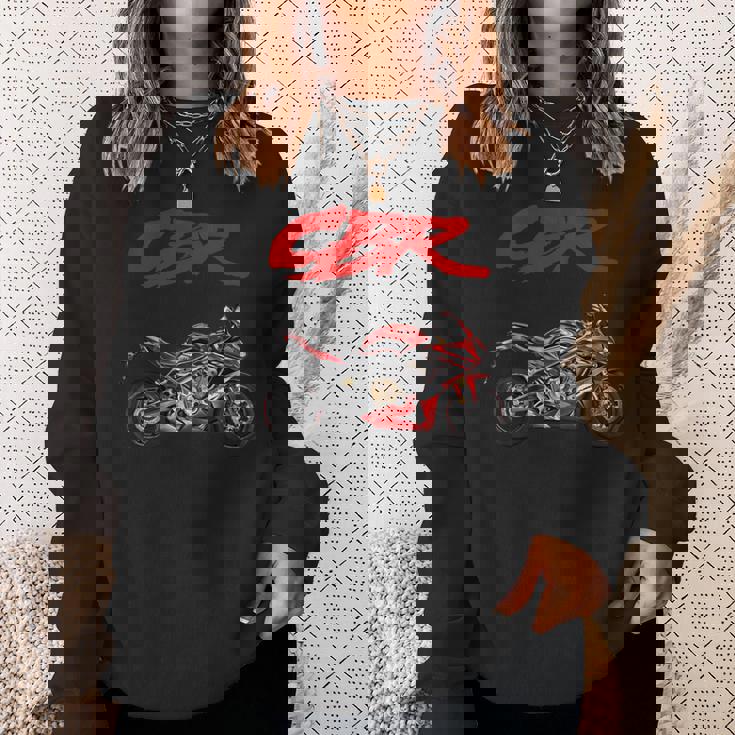 Cbr、オートバイ、オートバイ、ロードレース、バイカー、スポーツバイク、Cbr 長袖tシャツ スウェットシャツ 彼女への贈り物