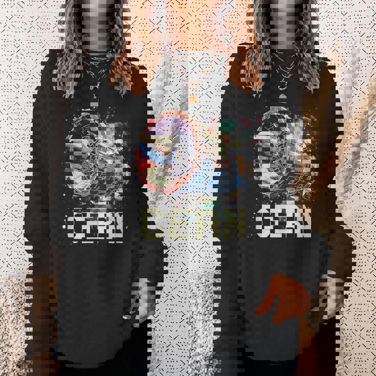 Cern 大型ハドロン衝突型加速器 レトロ素粒子物理空間 スウェットシャツ 彼女への贈り物