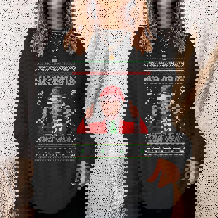 Make Christmas Great Again With Hilarious Ugly Trump Pajamas Sweatshirt Gifts for Her