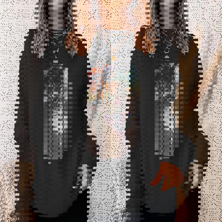 Degas 有名なバレリーナ絵画 モダンな外観 縦縞 スウェットシャツ 彼女への贈り物