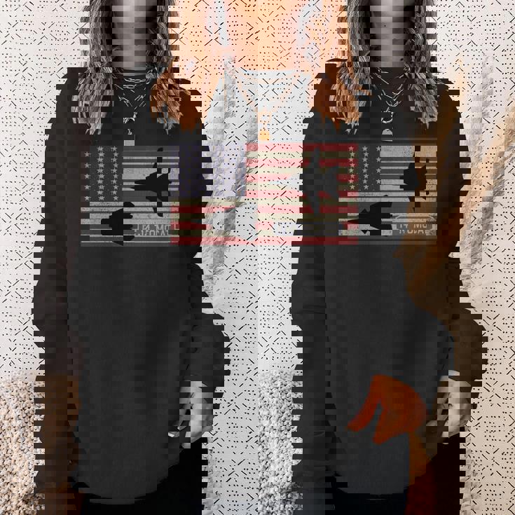 F-14 トムキャット ジェット戦闘機 アメリカの国旗 長袖tシャツ スウェットシャツ 彼女への贈り物