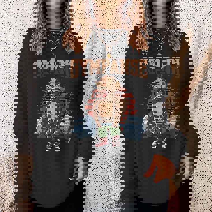 Fitness Gympanse Deadlift Workout Training Gymを行っています スウェットシャツ 彼女への贈り物