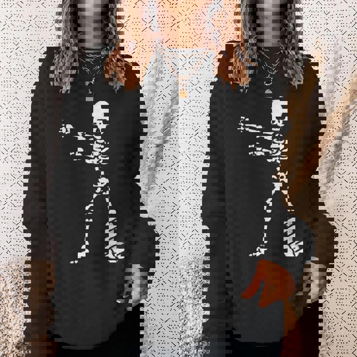 Floss Dance Flossing ダンス 足の骨折 石膏ギプス スケルトン ハロウィーン スウェットシャツ 彼女への贈り物