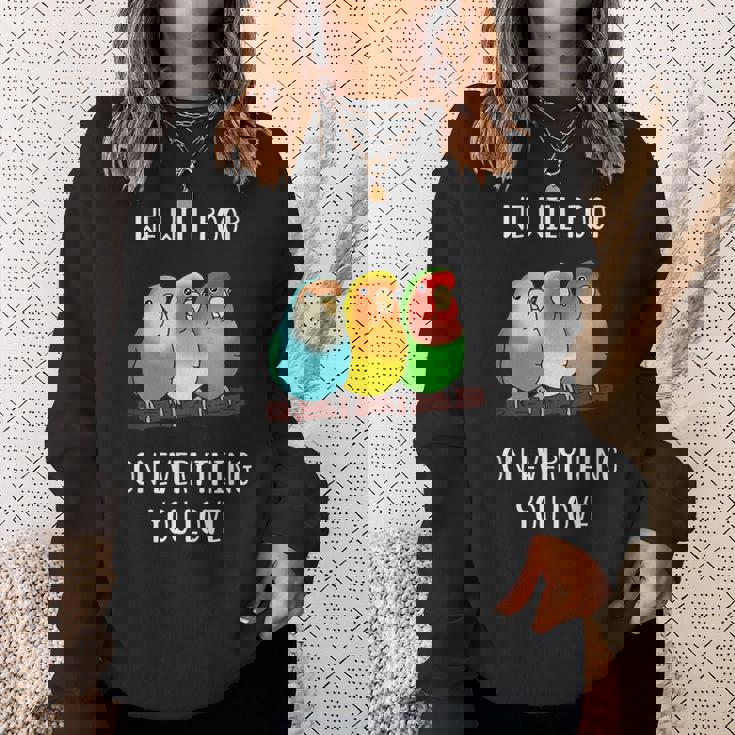 Cute Lovebirds Will Poop On All You Love スウェットシャツ 彼女への贈り物