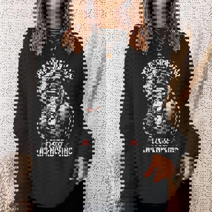 aying I Know Things 皮肉 ギャグ パンゴリラ レディース メンズ 長袖tシャツ スウェットシャツ 彼女への贈り物