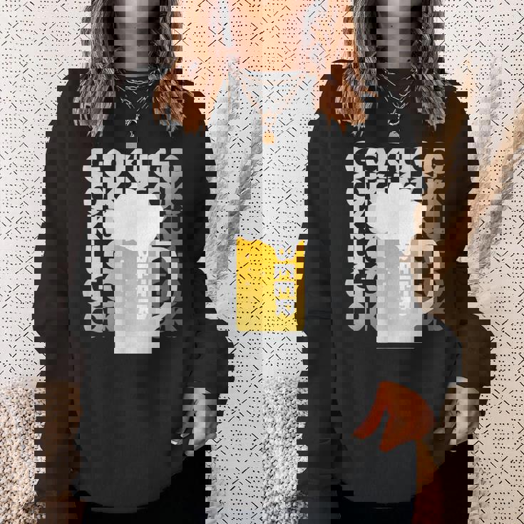 Gokugoku ビール 生ビール 泡 夏 居酒屋 仲間 楽しい 美味しい 爽快 メンズ レディース スウェットシャツ 彼女への贈り物