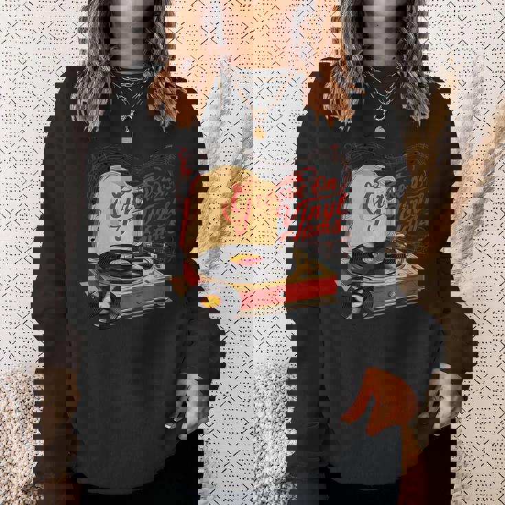 Groove On レトロビニールジャム、レトロビニールレコード スウェットシャツ 彼女への贈り物