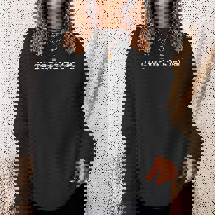 Grunge Is Dead Rock 90年代オルタナティブ シアトル音楽スローガン スウェットシャツ 彼女への贈り物