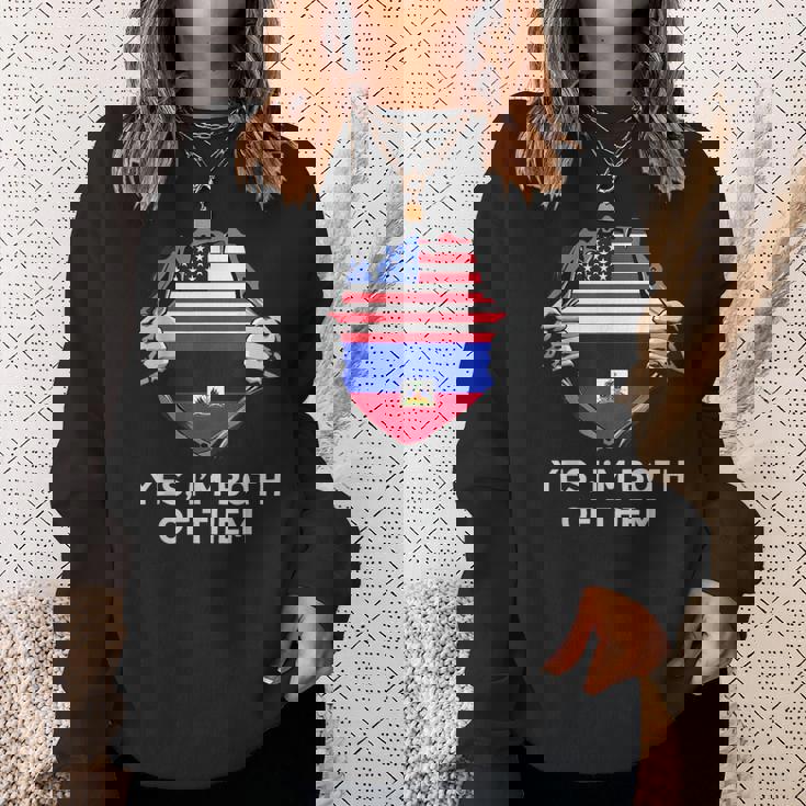 Half American Half Haitian Usa Haiti Flag メンズ レディース スウェットシャツ 彼女への贈り物