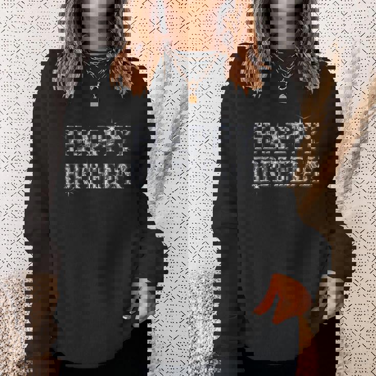 Happy Birthday ハッピーバースデー【ダイヤモンドip フォント】お誕生日 キラキラ 面白い スウェットシャツ 彼女への贈り物