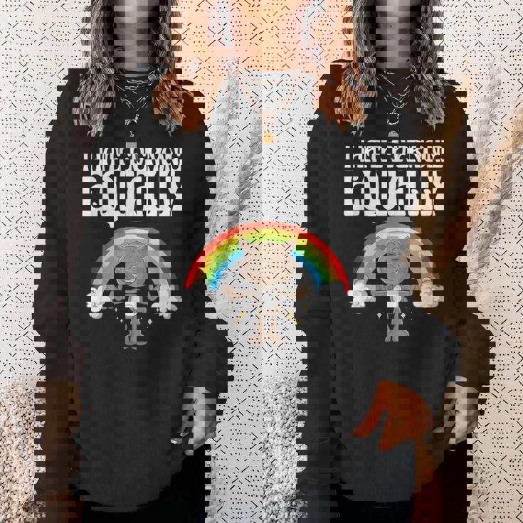 I Hate Everyone Equally 反社会的猫 内向的 スウェットシャツ 彼女への贈り物