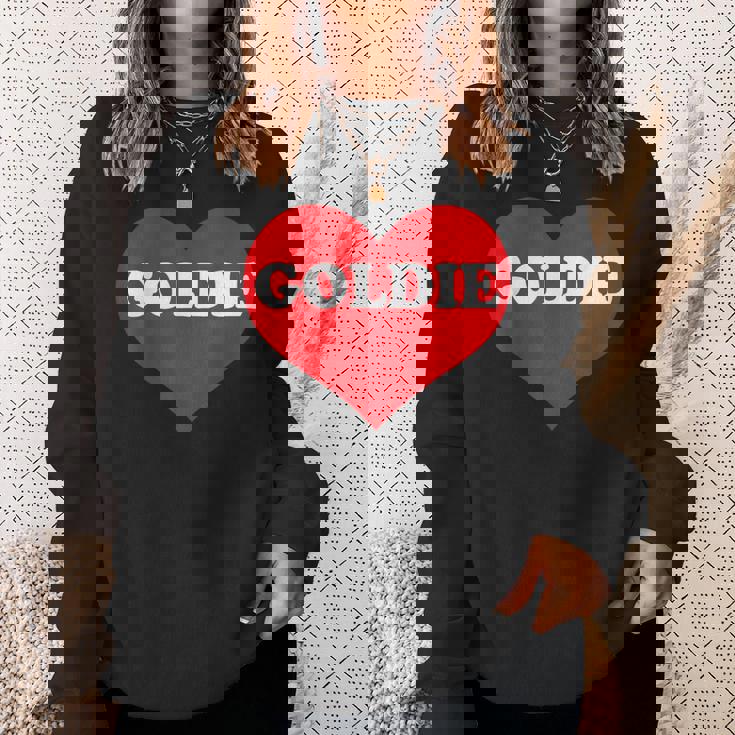 I Heart Goldie I Love Goldie カスタマイズ可 スウェットシャツ 彼女への贈り物