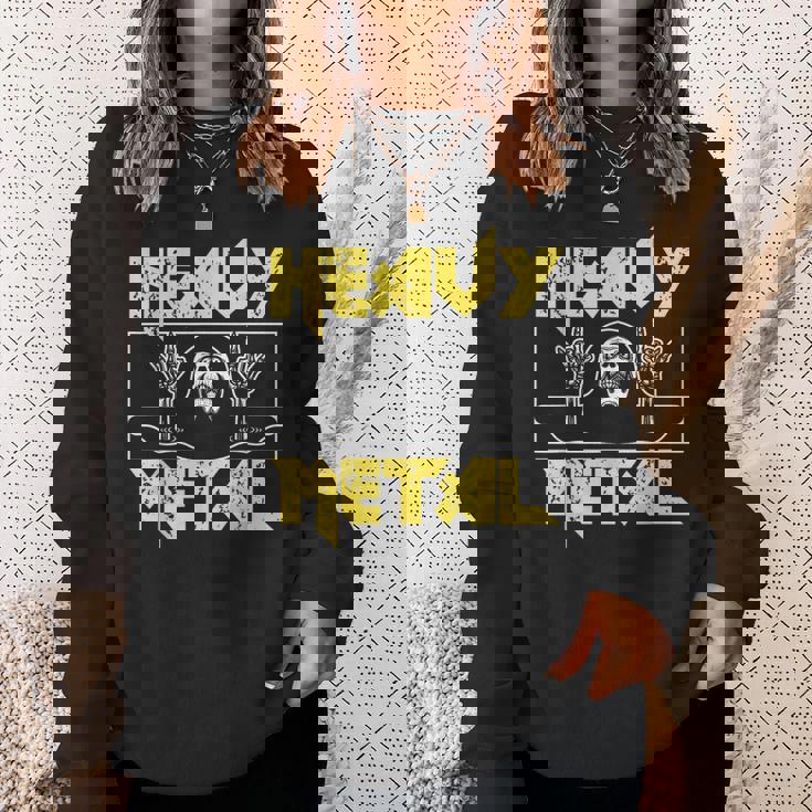 Heavy Metal Death Rock Keleton Horns Up ヘヴィメタル スウェットシャツ 彼女への贈り物