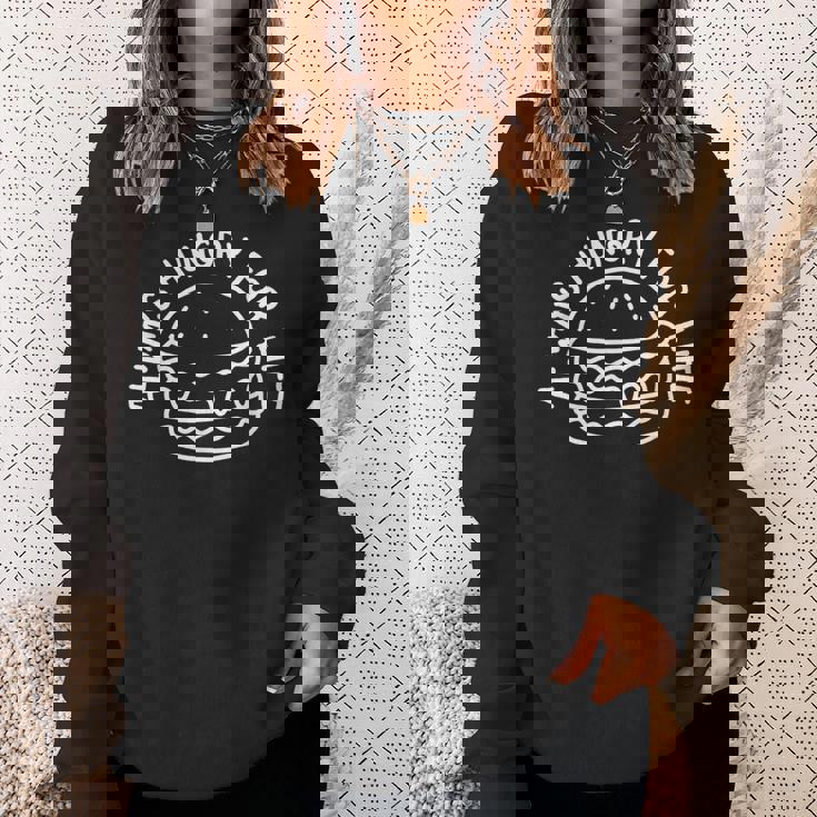 Hungry For Life 賢いハンバーガーデザイン スウェットシャツ 彼女への贈り物