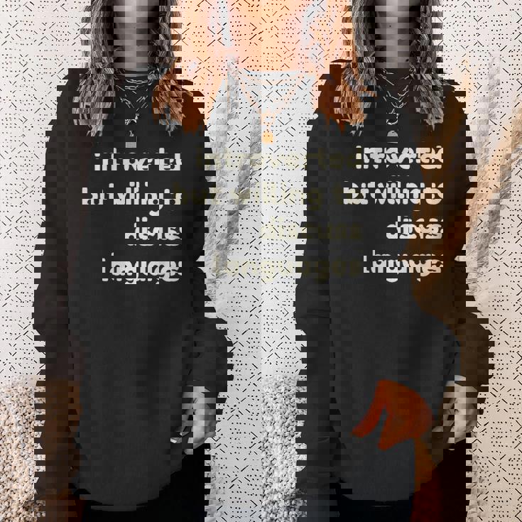 Introverted But Willing To Discuss Languages Introverts スウェットシャツ 彼女への贈り物