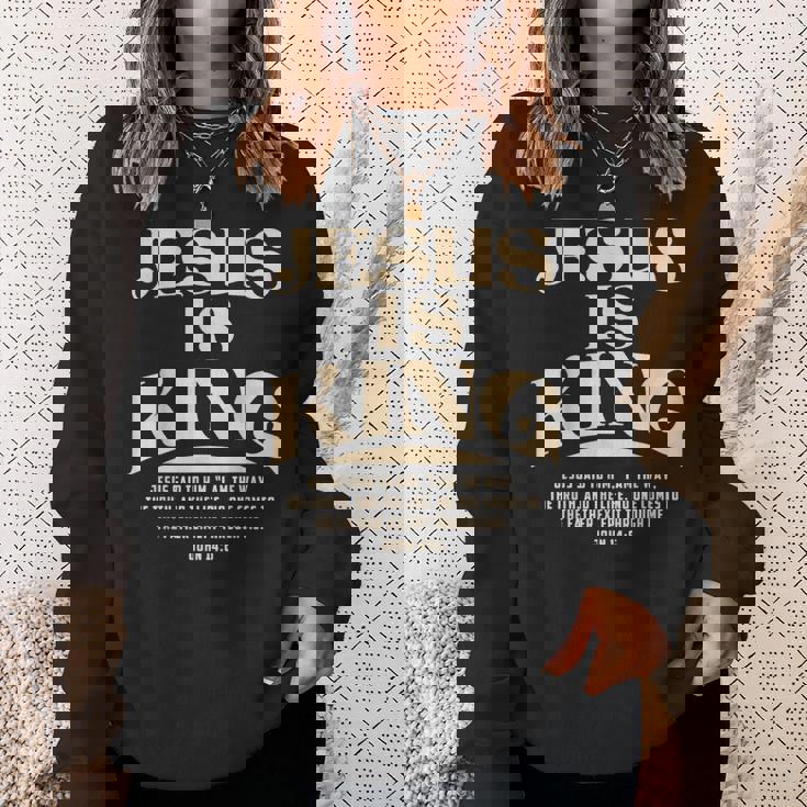 Jesus Is King Bibleerse John 14 スウェットシャツ 彼女への贈り物