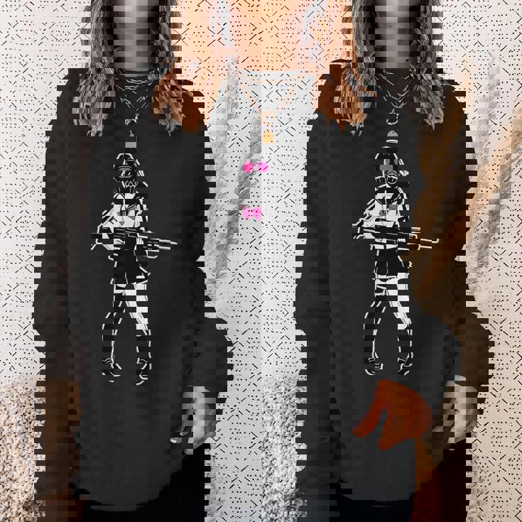 Jun-T-0003-ガスマスクガール スウェットシャツ 彼女への贈り物