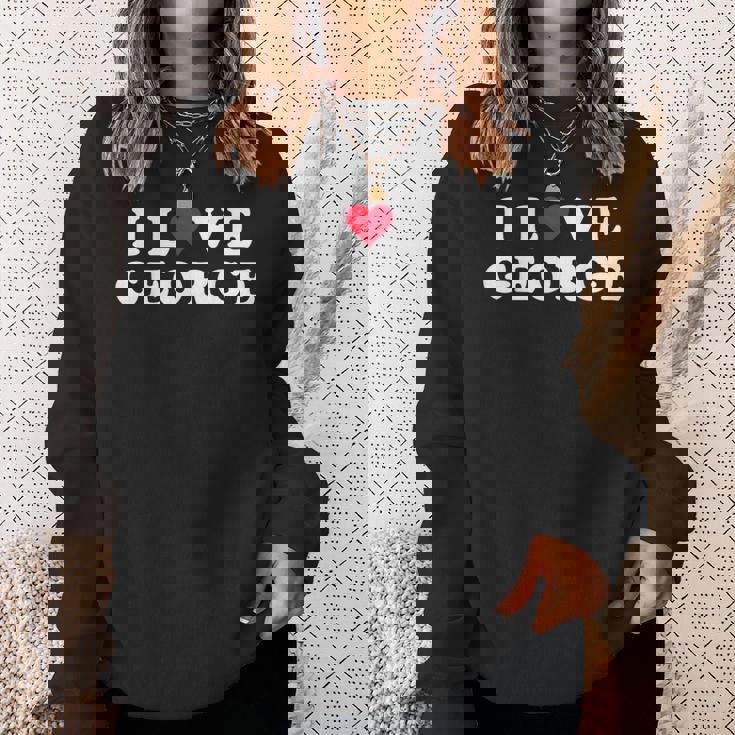 I Love George マッチング ガールフレンド&ボーイフレンド ジョージネーム スウェットシャツ 彼女への贈り物