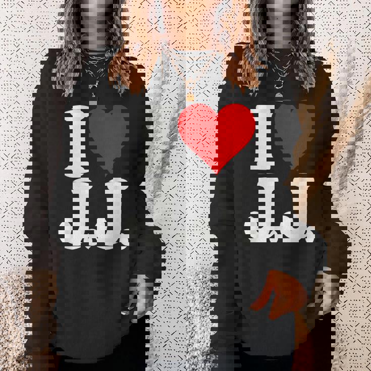 I Love Heart JJ Jj J J イニシャル スウェットシャツ 彼女への贈り物