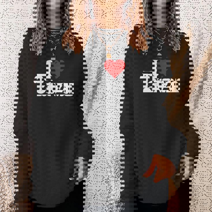 I Love Heart 台湾フォルモサ 台湾文化 長袖tシャツ スウェットシャツ 彼女への贈り物