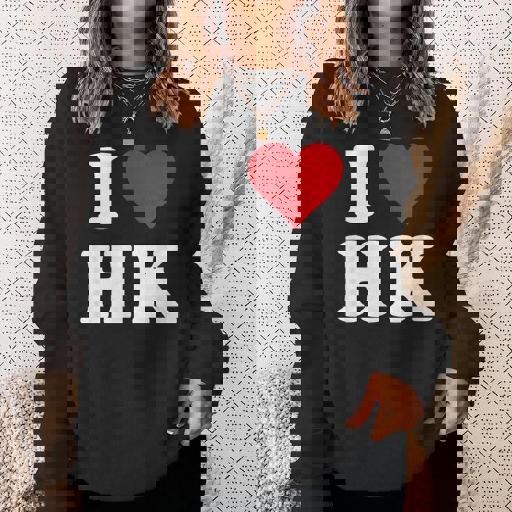 I Love Hk Initials I Heart HK First Last Name H K スウェットシャツ 彼女への贈り物