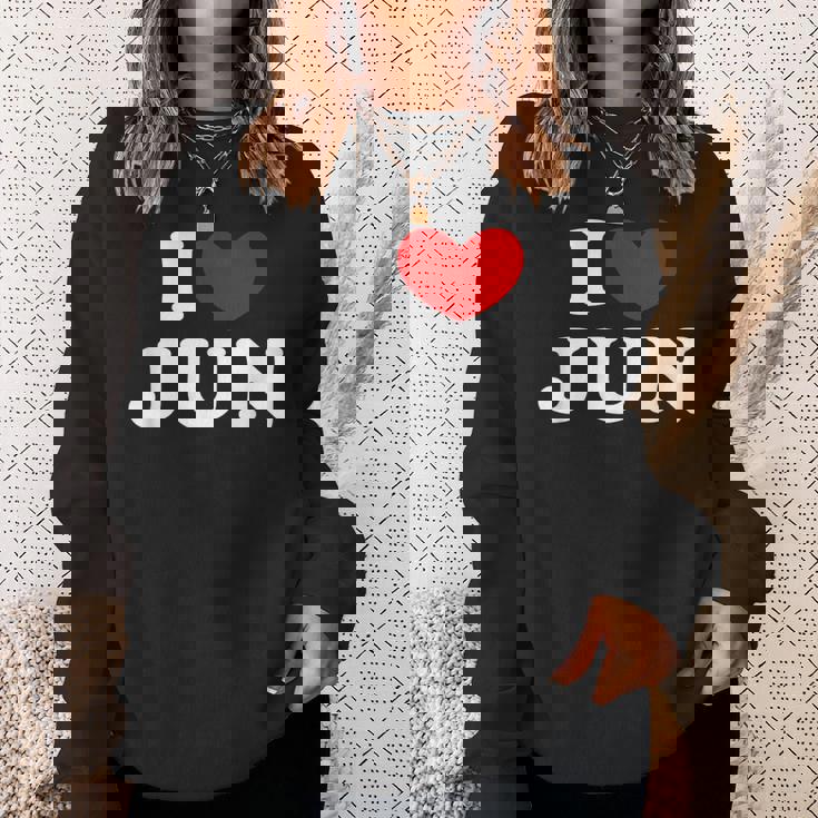 I Love Jun 私は愛する Jun スウェットシャツ 彼女への贈り物