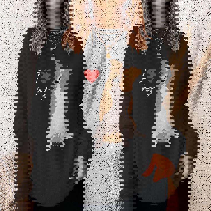 I Love My & Red Merle ボーダーコリー ドッグラバー。 スウェットシャツ 彼女への贈り物