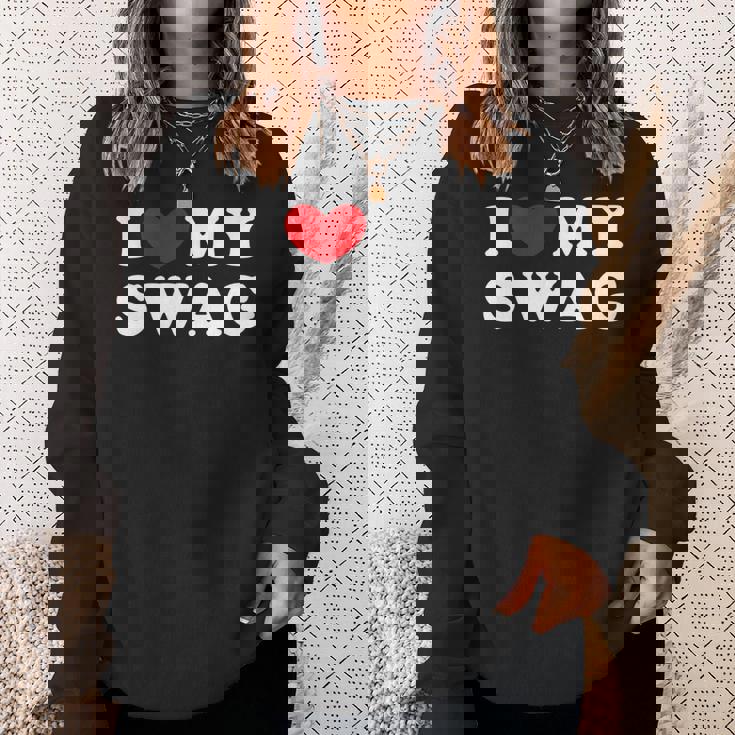 I Love Mywag アイ・ラブ・マイ・スワッグ、アイ・ハート・マイ・スワッグ 長袖tシャツ スウェットシャツ 彼女への贈り物