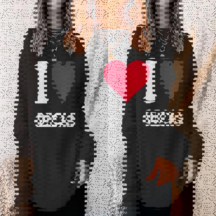 I Love Orcas スウェットシャツ 彼女への贈り物