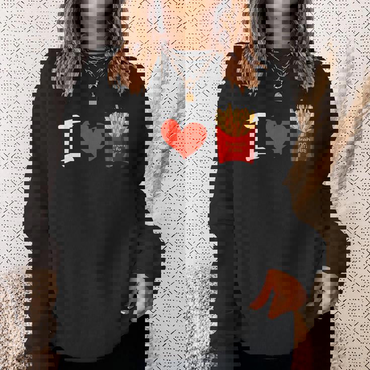 I Love フライドポテト ポテトラバーフライデー スウェットシャツ 彼女への贈り物