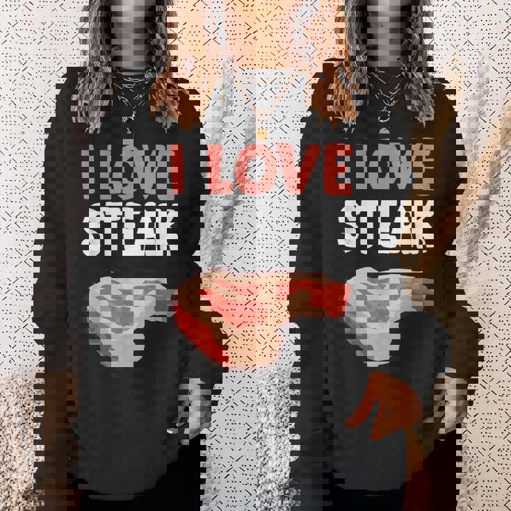 I Loveteak おもしろステーキ バーベキューグリルステーキ スウェットシャツ 彼女への贈り物