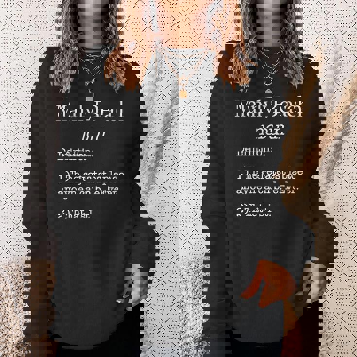 Manly Beachのお土産面白い偽の定義のデザイン スウェットシャツ 彼女への贈り物