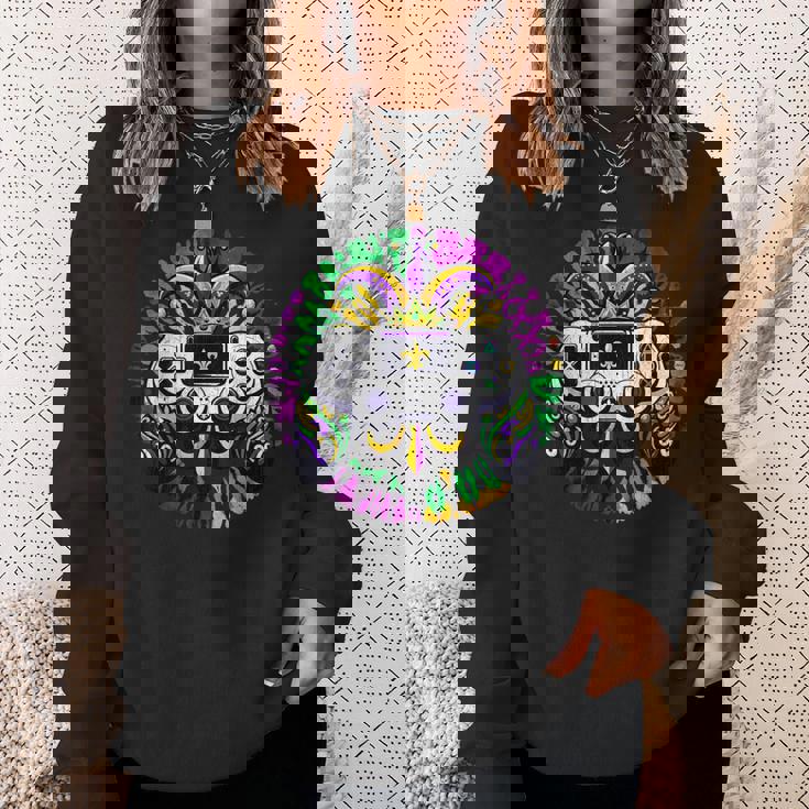 Mardi Gras おもしろ絞り染め ゲーマー 男の子服 メンズゲーム スウェットシャツ 彼女への贈り物